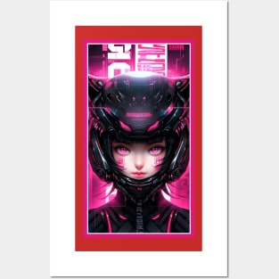 Anime Race Girl | Special Anime Artwork | Pink Red Black Blue Chibi Manga Anime Art Posters and Art